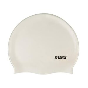 Maru Solid Silicone Swim Cap - White