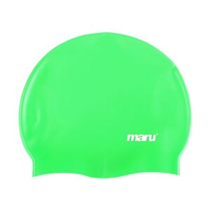 Maru Solid SIlicone Swim Caps Green A0841