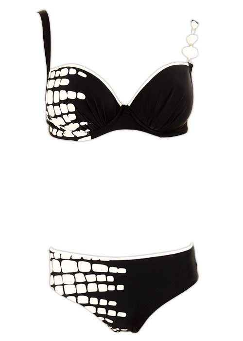Melie & Madeleine Black/White Marta Bikini