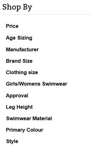 Girls Shop By Options