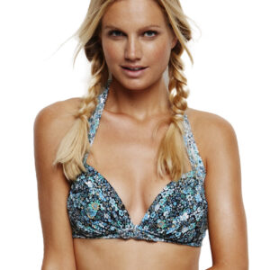Azura Endless Summer Gathered Rouch Halter - Blue D Cup