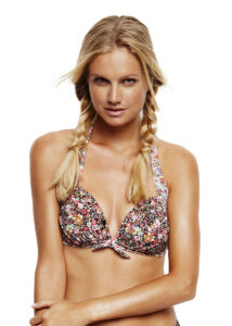 Azura Endless Summer Gathered Rouch Halter - Coral D Cup