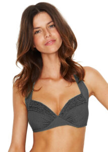 Azura Twilight Ruffle Moulded Halter Bikini Top D-Cup