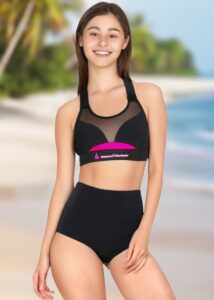 Aquasphere Girls Kobi 2 Piece Swimsuit - Black / Pink