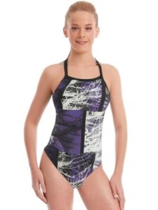 Dolfin Girls Reliance Phantom V Back Swimsuit - Purple