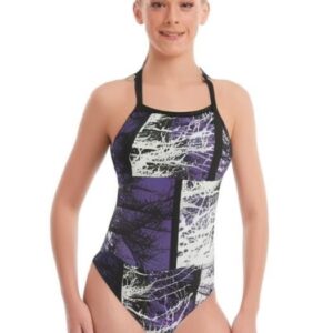 Dolfin Girls Reliance Phantom V Back Swimsuit - Purple