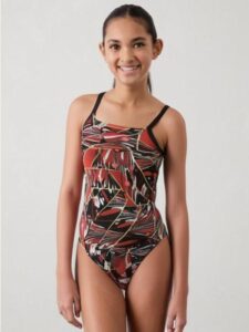 Dolfin Girls Graphlite Vantage Cross Back Swimsuit - Red