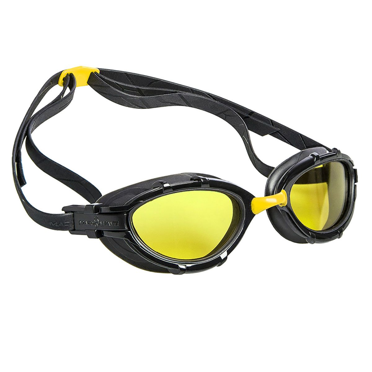 Mad Wave Triathlon Mirrored Goggles - Black / Yellow