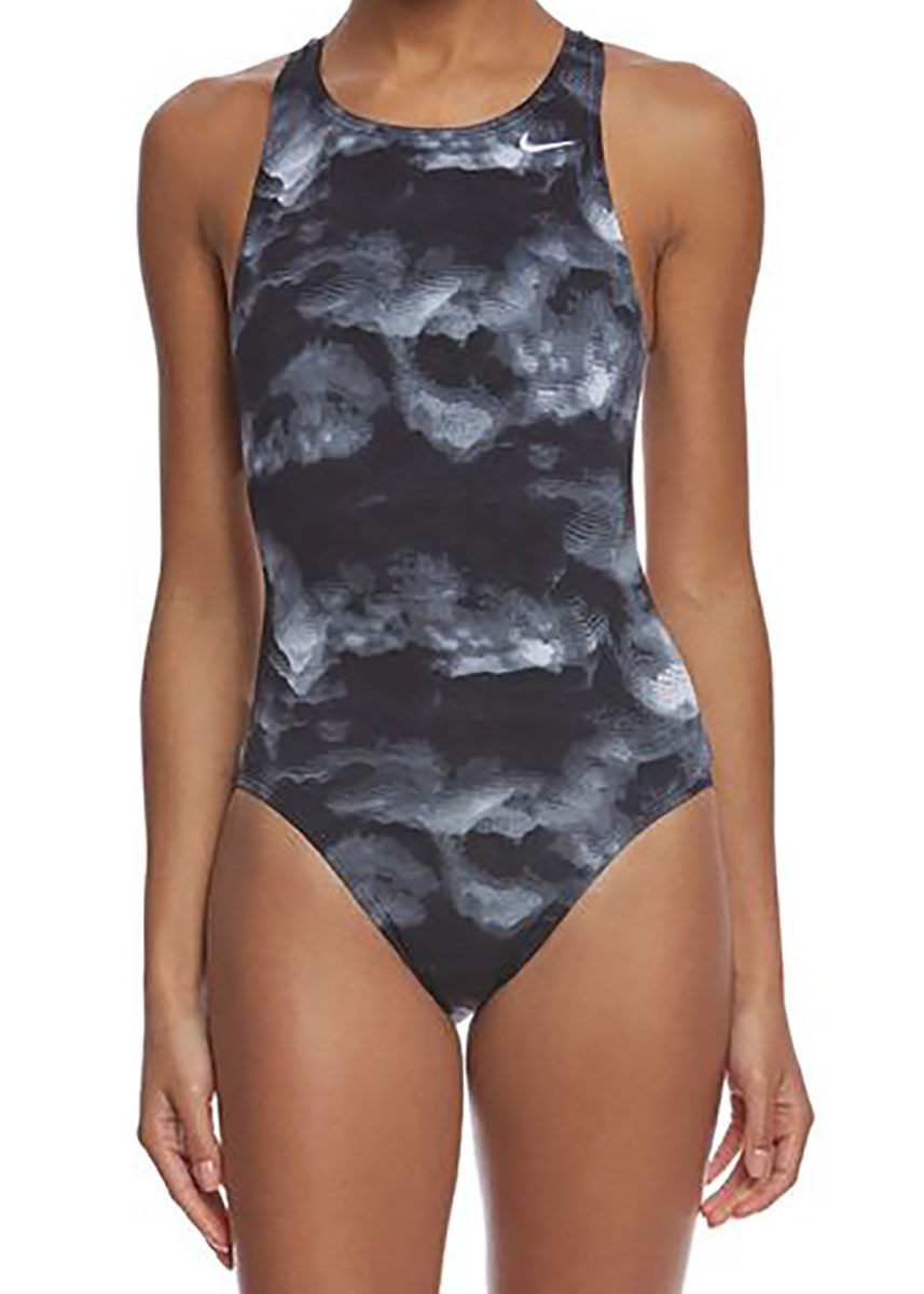 Nike Girls Cloud Fastback Tank Swimsuit - Black-0