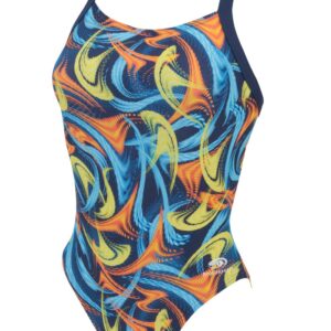 Blueseventy Fog Racer Back Womens Swimsuit - Blue / Orange