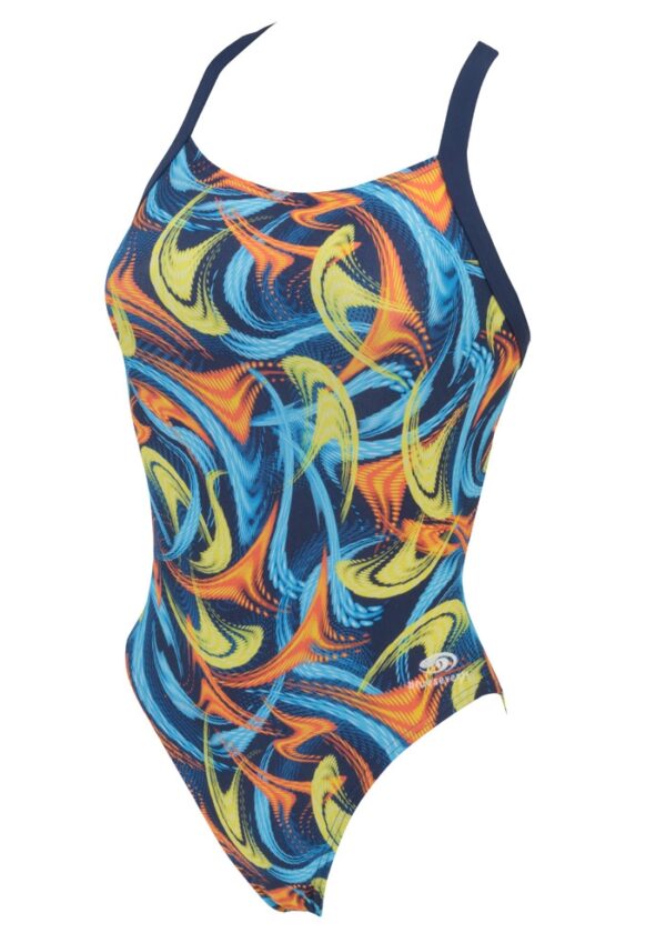 Blueseventy Fog Racer Back Womens Swimsuit - Blue / Orange