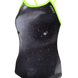 Zone3 Women's Cosmic Bound Back Costume - Grey / Fluro Yellow