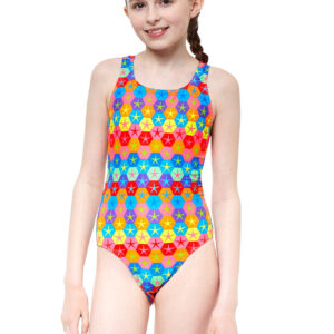 Maru Girls Superstars Pacer Rave Back Swimsuit - Turquoise-0