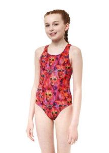 Maru Girls Cool Catz Rave Back Swimsuit - Coral
