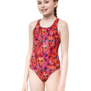 Maru Girls Cool Catz Rave Back Swimsuit - Coral-0