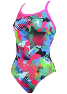 Jaked Womens Teknocamou Extreme One-Piece Swimsuit - Pink