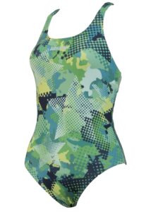 Jaked Womens Teknocamou One-Piece Swimsuit - Military Green