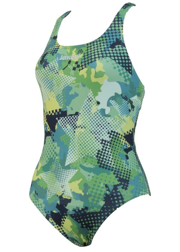 Jaked Womens Teknocamou One-Piece Swimsuit - Military Green