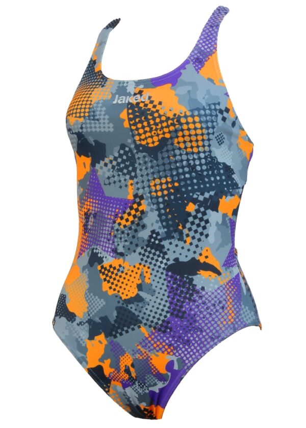 Jaked Womens Teknocamou One-Piece Swimsuit - Purple