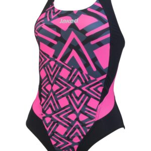 Jaked Womens Geometrik One-Piece Swimsuit - Pink