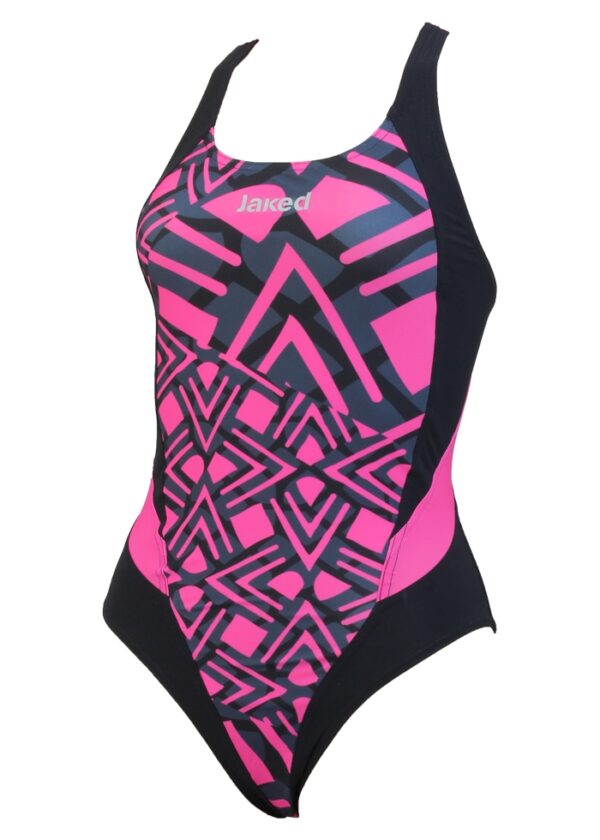 Jaked Womens Geometrik One-Piece Swimsuit - Pink