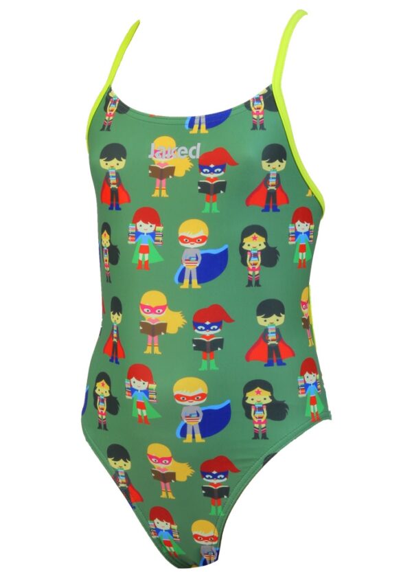 Jaked Girls Superheroes Mood One-Piece Swimsuit - Military Green