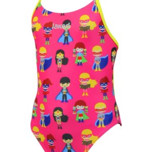 Jaked Girls Superheroes Mood One-Piece Swimsuit - Pink