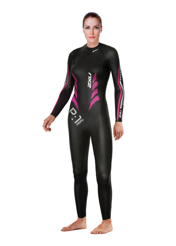 2XU Women's P:1 Propel Wetsuit - Black / Pink-0