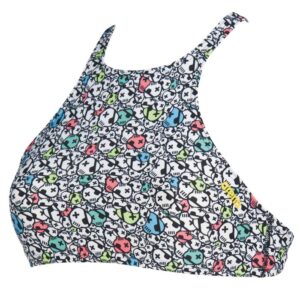 Arena Girl's Crop Think Swim Bikini Top - White/Black-0