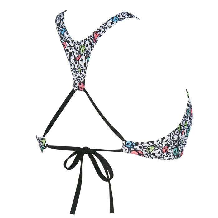 Arena Girl's Crop Think Swim Bikini Top - White/Black-250180