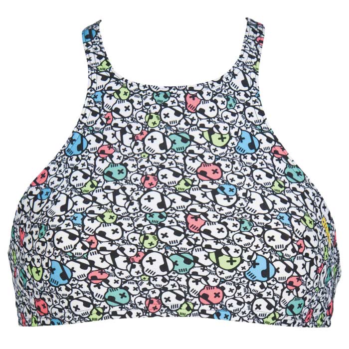 Arena Girl's Crop Think Swim Bikini Top - White/Black-250181