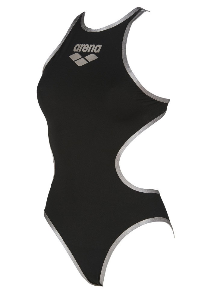 Arena Womens One Biglogo Swimsuit - Black/Silver-250112