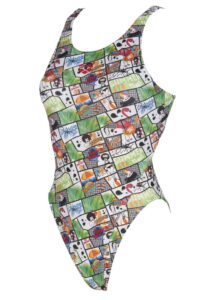Arena Women's Summer Comics Swimsuit - Green / Multi