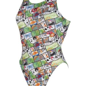 Arena Women's Summer Comics Swimsuit - Green / Multi-0