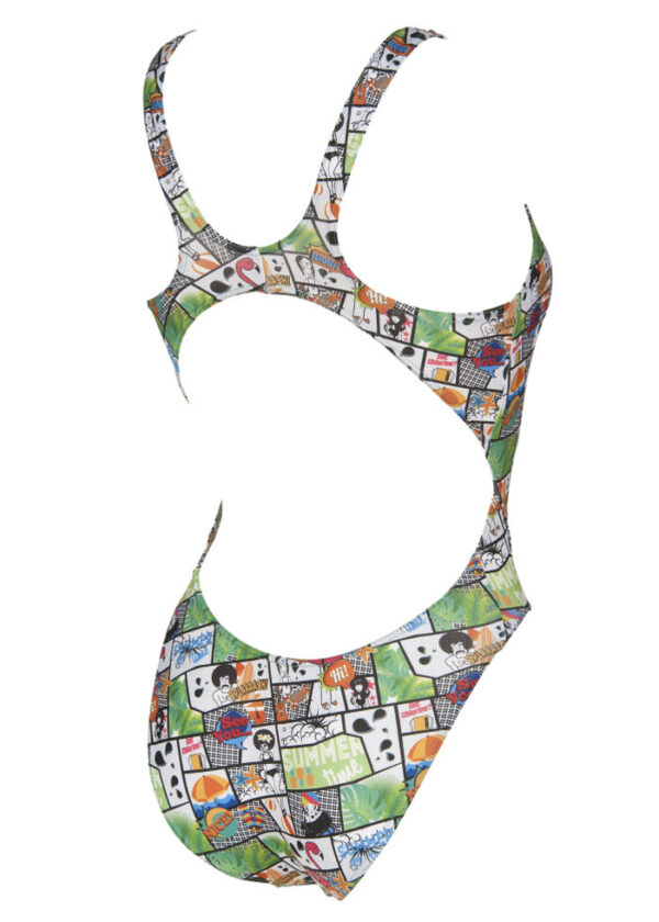 Arena Women’s Summer Comics Swimsuit – Green / Multi
