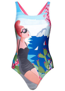 Jaked Womens One Piece Capri Swimsuit - Black