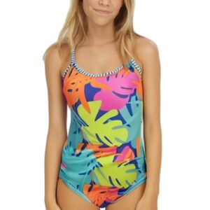 Uglies Girl's Tropic Time Double Strap Back Swimsuit - Blue
