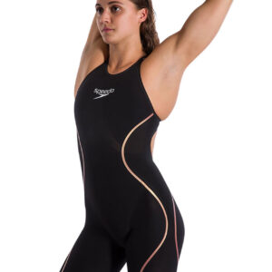 Women's Racing swimsuit - Speedo Fastskin LZR Pure Intent Openback Kneeskin - Black