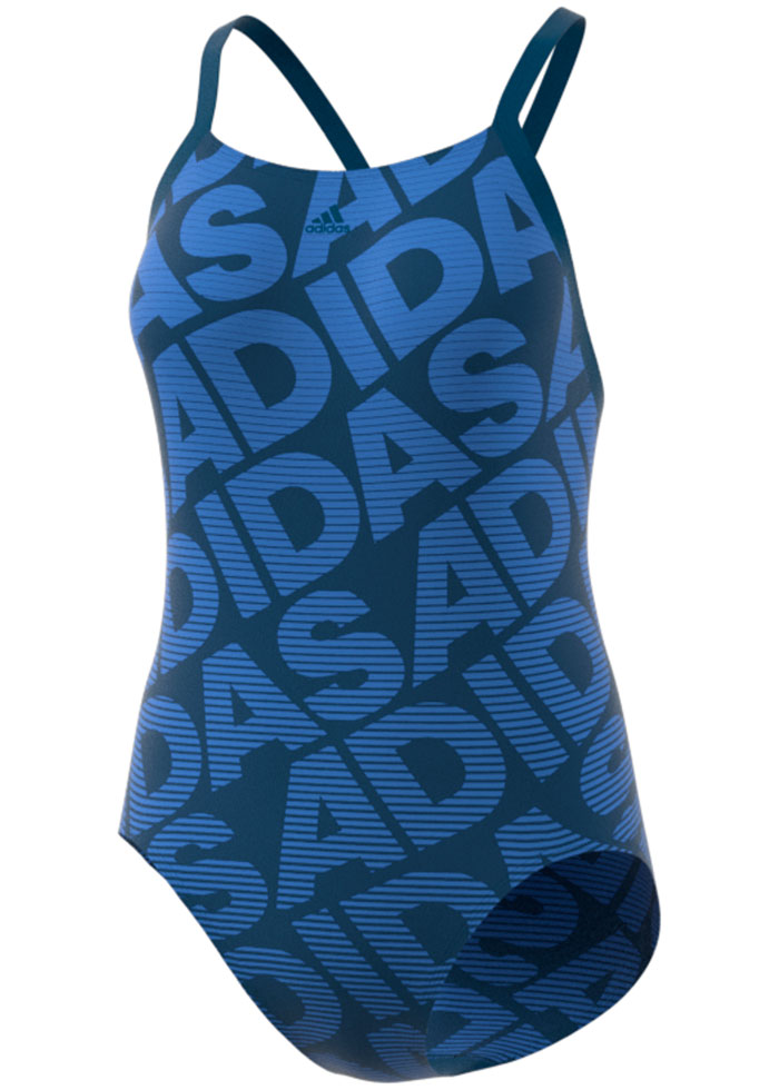Adidas Women's Allover Print Swimsuit - Blue-250420