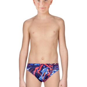 TYR Boy's Penello All Over Racer Swim Briefs - Red-0