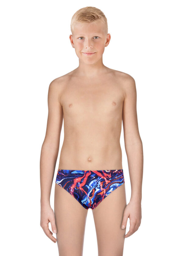TYR Boy's Penello All Over Racer Swim Briefs - Red-0
