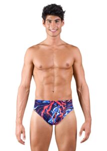 TYR Men's Penello All Over Racer Swim Briefs - Red