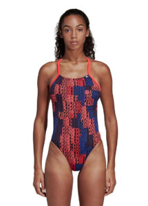 Adidas Women's Pro Light Graphic Swimsuit- Shock Red