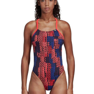 Adidas Women's Pro Light Graphic Swimsuit- Shock Red-0