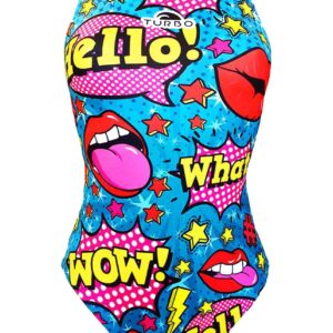 Turbo Girls Pop Comic Swimsuit - Blue-0