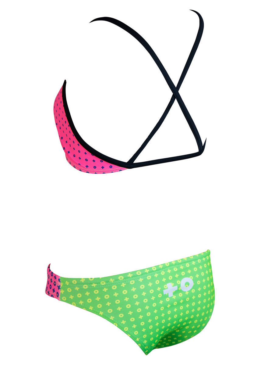 Akron Girls Bells Swim Bikini - Fuscia / Green-421723