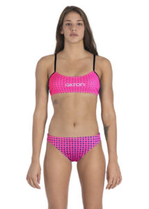 Akron Womens Bells Swim Bikini - Fuscia / Green