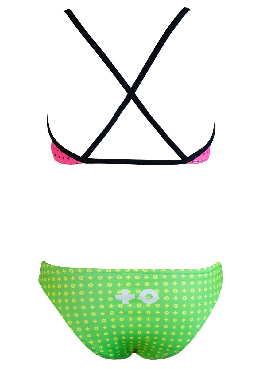 Akron Girls Bells Swim Bikini - Fuscia / Green-421722