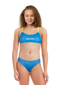 Akron Girls Bells Swim Bikini - Sky Blue / Yellow