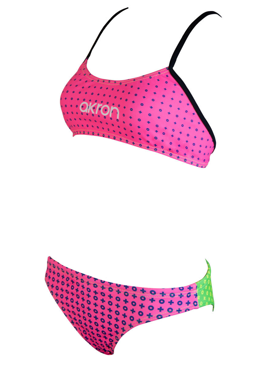 Akron Girls Bells Swim Bikini - Fuscia / Green-421721